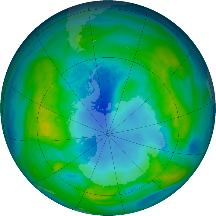 Antarctic ozone map for 28 April 1983